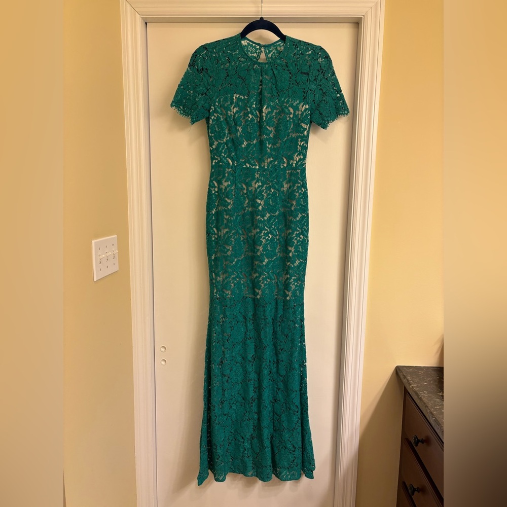 Elegant Green Lace Dress by Aijek